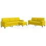 Juego de sofás con cojines 3 piezas terciopelo amarillo de , Sofás - Ref: Foro24-3278507, Precio: 586,92 €, Descuento: %