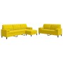 Juego de sofás con cojines 3 piezas terciopelo amarillo de , Sofás - Ref: Foro24-3278507, Precio: 596,66 €, Descuento: %