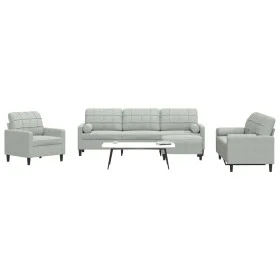 Juego de sofás con cojines 4 piezas terciopelo gris claro de , Sofás - Ref: Foro24-3278461, Precio: 685,13 €, Descuento: %