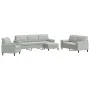 Juego de sofás con cojines 4 piezas terciopelo gris claro by , Sofas - Ref: Foro24-3278461, Price: 685,13 €, Discount: %