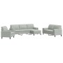 Juego de sofás con cojines 4 piezas terciopelo gris claro de , Sofás - Ref: Foro24-3278461, Precio: 681,82 €, Descuento: %