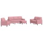 Juego de sofás con cojines 4 piezas terciopelo rosa de , Sofás - Ref: Foro24-3278384, Precio: 796,85 €, Descuento: %