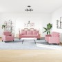 Juego de sofás con cojines 4 piezas terciopelo rosa de , Sofás - Ref: Foro24-3278384, Precio: 796,85 €, Descuento: %
