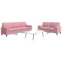 Juego de sofás con cojines 2 piezas terciopelo rosa de , Sofás - Ref: Foro24-3278494, Precio: 611,74 €, Descuento: %