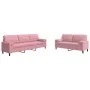 Juego de sofás con cojines 2 piezas terciopelo rosa de , Sofás - Ref: Foro24-3278494, Precio: 611,74 €, Descuento: %