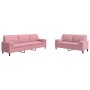 Juego de sofás con cojines 2 piezas terciopelo rosa de , Sofás - Ref: Foro24-3278494, Precio: 622,98 €, Descuento: %