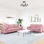 Juego de sofás con cojines 2 piezas terciopelo rosa de , Sofás - Ref: Foro24-3278494, Precio: 622,98 €, Descuento: %