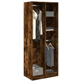Armario madera de ingeniería color roble ahumado 80x50x200 cm de , Armarios roperos - Ref: Foro24-3307760, Precio: 133,40 €, ...