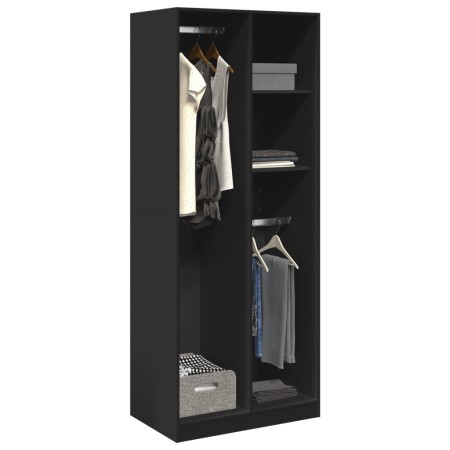Armario de madera de ingeniería negro 80x50x200 cm de , Armarios roperos - Ref: Foro24-3307757, Precio: 169,74 €, Descuento: %