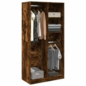 Armario madera contrachapada color roble ahumado 100x50x200 cm de , Armarios roperos - Ref: Foro24-3307769, Precio: 172,90 €,...
