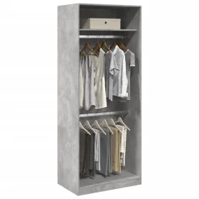 Armario de madera de ingeniería gris hormigón 80x50x200 cm de , Armarios roperos - Ref: Foro24-3307795, Precio: 118,77 €, Des...