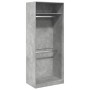 Armario de madera de ingeniería gris hormigón 80x50x200 cm de , Armarios roperos - Ref: Foro24-3307795, Precio: 120,38 €, Des...