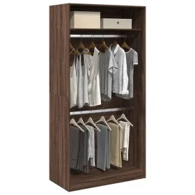 Armario madera contrachapada color roble marrón 100x50x200 cm de , Armarios roperos - Ref: Foro24-3307807, Precio: 155,73 €, ...