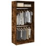 Armario madera contrachapada color roble ahumado 100x50x200 cm de , Armarios roperos - Ref: Foro24-3307805, Precio: 178,56 €,...