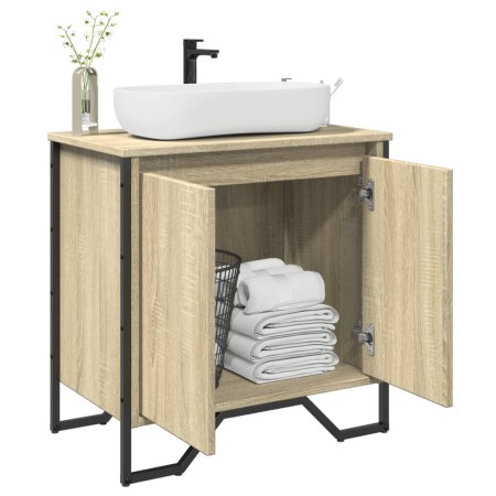 Armario lavabo baño madera ingeniería roble Sonoma 60x35x60 cm de , Muebles de baño - Ref: Foro24-848655, Precio: 53,83 €, De...