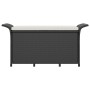 Banco de jardín con cojín ratán sintético negro 116x46x57 cm de , Bancos de jardín - Ref: Foro24-363420, Precio: 129,91 €, De...