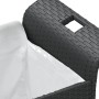 Banco de jardín con cojín ratán sintético negro 116x46x57 cm de , Bancos de jardín - Ref: Foro24-363420, Precio: 129,91 €, De...