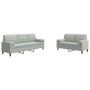 Juego de sofás con cojines 2 piezas terciopelo gris claro de , Sofás - Ref: Foro24-3278411, Precio: 473,36 €, Descuento: %