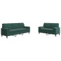 Juego de sofás con cojines 2 piezas terciopelo verde oscuro de , Sofás - Ref: Foro24-3278413, Precio: 596,77 €, Descuento: %