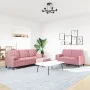 Dreiteiliges Sofaset mit rosa Samtkissen. von , Sofas - Ref: Foro24-3278424, Preis: 621,92 €, Rabatt: %