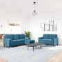 3-piece blue velvet sofa set with cushions by , Sofas - Ref: Foro24-3278430, Price: 615,74 €, Discount: %