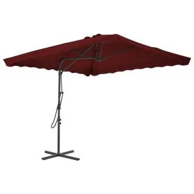 Sombrilla de jardín con palo de acero burdeos 250x250x230 cm de vidaXL, Sombrillas - Ref: Foro24-312514, Precio: 131,61 €, De...
