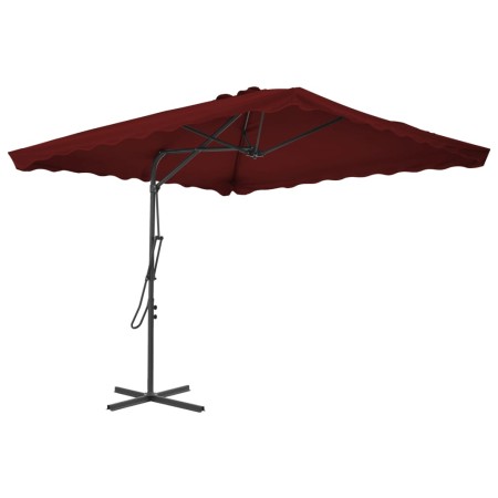 Sombrilla de jardín con palo de acero burdeos 250x250x230 cm de vidaXL, Sombrillas - Ref: Foro24-312514, Precio: 134,29 €, De...