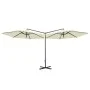 Sombrilla doble con palo de acero color arena 600 cm de vidaXL, Sombrillas - Ref: Foro24-312563, Precio: 158,98 €, Descuento: %