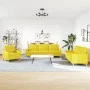 Juego de sofás 3 piezas tela amarillo claro de , Sofás - Ref: Foro24-3278292, Precio: 608,78 €, Descuento: %