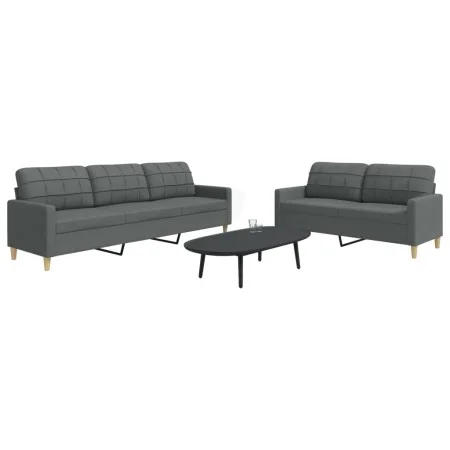 Juego de sofás 2 piezas tela gris oscuro de , Sofás - Ref: Foro24-3278320, Precio: 479,12 €, Descuento: %