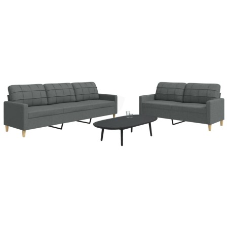 Juego de sofás 2 piezas tela gris oscuro de , Sofás - Ref: Foro24-3278320, Precio: 485,95 €, Descuento: %