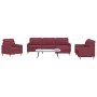 Juego de sofás con reposapiés 4 piezas tela rojo tinto de , Sofás - Ref: Foro24-3278301, Precio: 706,17 €, Descuento: %