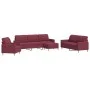 Juego de sofás con reposapiés 4 piezas tela rojo tinto de , Sofás - Ref: Foro24-3278301, Precio: 695,24 €, Descuento: %