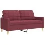 Juego de sofás con reposapiés 4 piezas tela rojo tinto de , Sofás - Ref: Foro24-3278301, Precio: 695,24 €, Descuento: %