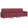 Juego de sofás con reposapiés 4 piezas tela rojo tinto de , Sofás - Ref: Foro24-3278301, Precio: 695,24 €, Descuento: %