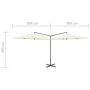 Sombrilla doble con palo de acero color arena 600 cm de vidaXL, Sombrillas - Ref: Foro24-312563, Precio: 158,98 €, Descuento: %