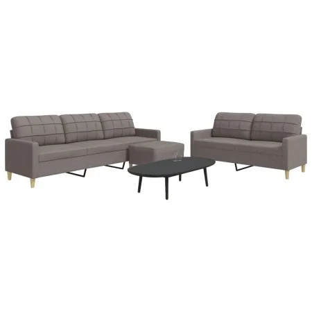 Juego de sofás con reposapiés 3 piezas tela gris taupé de , Sofás - Ref: Foro24-3278334, Precio: 563,52 €, Descuento: %