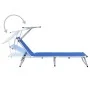 Folding sun loungers with canopy, 2 units, aluminum and blue textilene. by vidaXL, Loungers - Ref: Foro24-312457, Price: 183,...