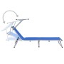 Tumbonas plegables con techo 2 uds aluminio y textilene azul de vidaXL, Tumbonas - Ref: Foro24-312457, Precio: 186,56 €, Desc...