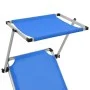 Folding sun loungers with canopy, 2 units, aluminum and blue textilene. by vidaXL, Loungers - Ref: Foro24-312457, Price: 183,...