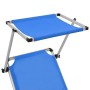 Tumbonas plegables con techo 2 uds aluminio y textilene azul de vidaXL, Tumbonas - Ref: Foro24-312457, Precio: 186,56 €, Desc...