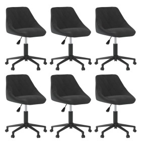 Sillas de comedor giratorias 6 unidades terciopelo negro de , Sillas de comedor - Ref: Foro24-3089018, Precio: 403,87 €, Desc...