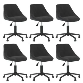 Sillas de comedor giratorias 6 unidades terciopelo negro de , Sillas de comedor - Ref: Foro24-3089018, Precio: 397,07 €, Desc...
