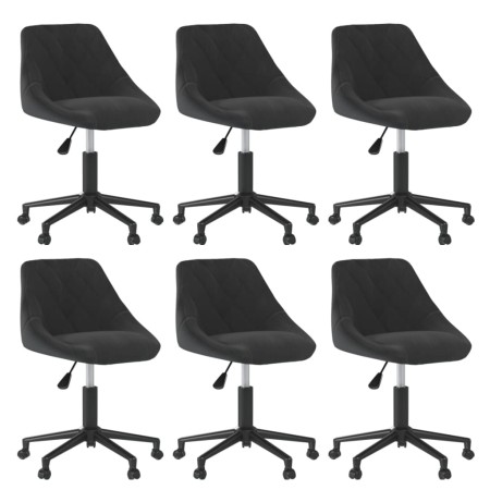 Sillas de comedor giratorias 6 unidades terciopelo negro de , Sillas de comedor - Ref: Foro24-3089018, Precio: 403,87 €, Desc...