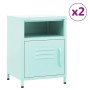 Mesitas de noche 2 uds acero verde menta 35x35x51 cm de , Mesitas de noche - Ref: Foro24-3095219, Precio: 142,38 €, Descuento: %