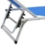 Folding sun loungers with canopy, 2 units, aluminum and blue textilene. by vidaXL, Loungers - Ref: Foro24-312457, Price: 183,...