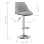 Taburete de cocina de terciopelo gris claro de , Taburetes de cocina - Ref: Foro24-335294, Precio: 77,08 €, Descuento: %