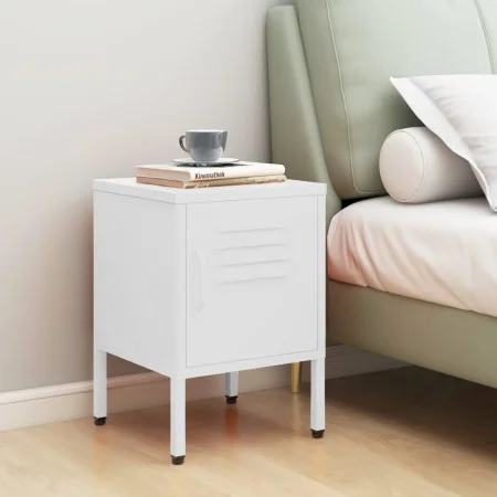 Nachttisch aus weißem Stahl 35x35x51 cm von , Nachttische - Ref: Foro24-336215, Preis: 73,07 €, Rabatt: %