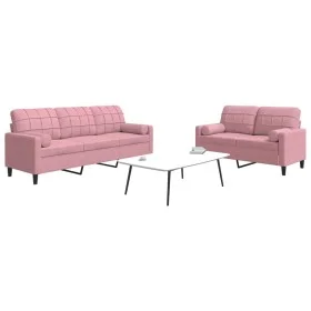 Juego de sofás con cojines 2 piezas terciopelo rosa de , Sofás - Ref: Foro24-3278414, Precio: 590,02 €, Descuento: %