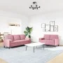 Juego de sofás con cojines 2 piezas terciopelo rosa de , Sofás - Ref: Foro24-3278414, Precio: 590,02 €, Descuento: %